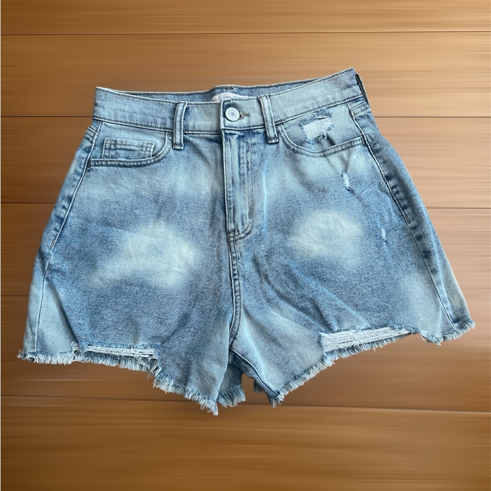 SO Light Blue Distressed Jean Shorts